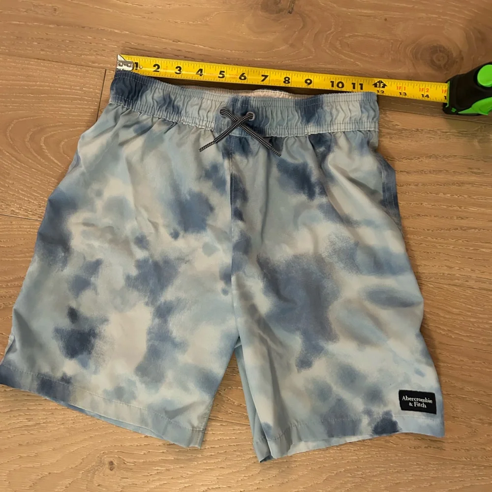 Abercrombie Kids Light Blue Tie-Dye Swim Trunks